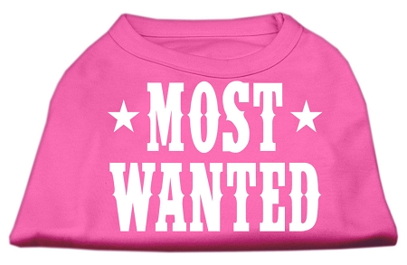 Most Wanted Screen Print Shirt Bright Pink Med